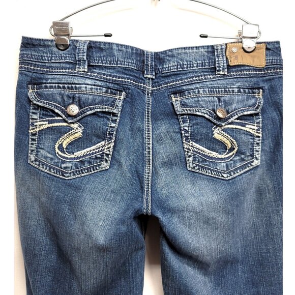 Silver Jeans Suki Surplus Curvy Bootcut Flap Pocket Jean sz 18 inseam 34 - Picture 6 of 13